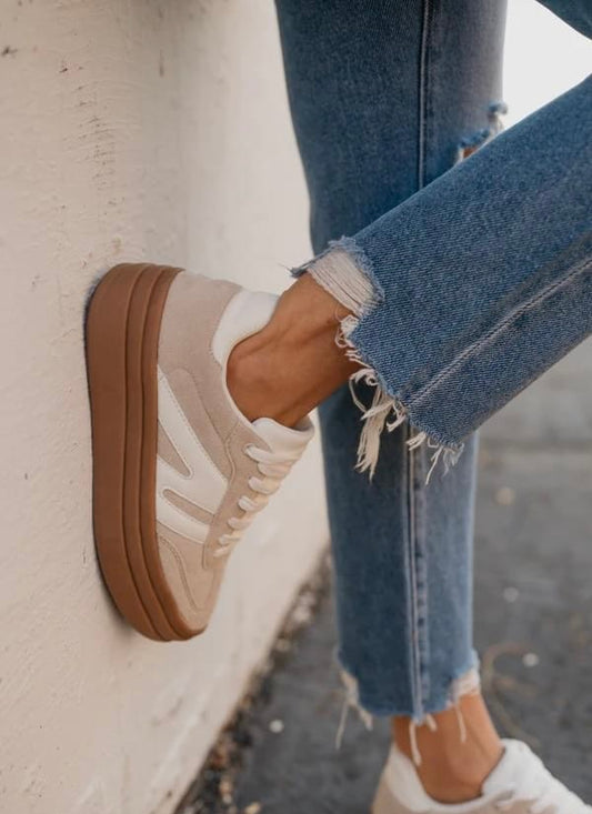 Suede platform sneakers